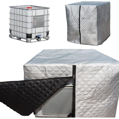 Coperchio per container IBC da 1000 litri, antigelo, resistente ai raggi UV, con cerniera, 120 x 100 x 116 cm (argento) (1/5)