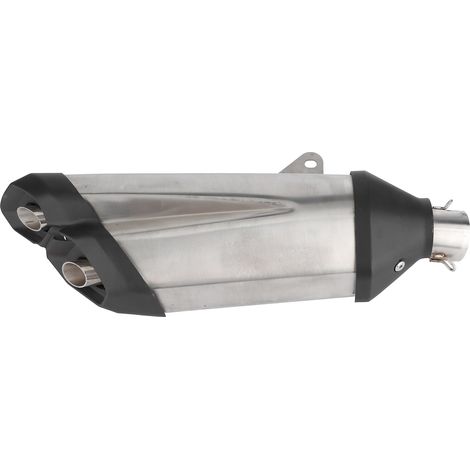 Embout d'échappement universel moto double sortie silencieux en acier inoxydable avec réducteur de bruit DB-Kill (1/5)