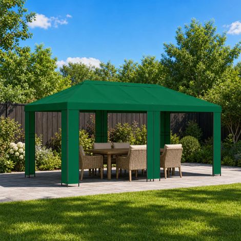 vidaXL Garten Pavillon 6 x 3 m Grün Polyester und Stahl 190 (1/5)
