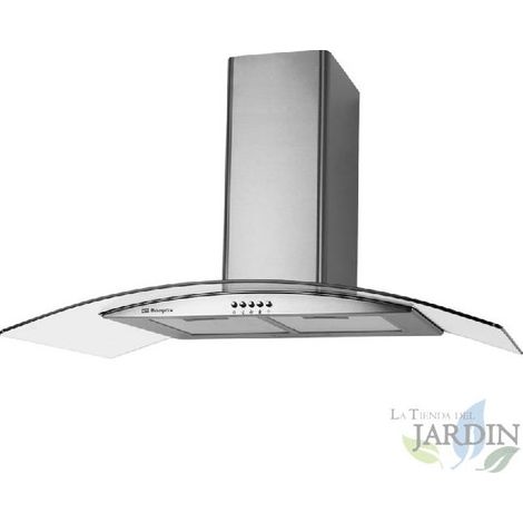 Campana de Cristal Acero Orbegozo 100W Iluminación LED Extracción de Humos 90 x 47 x 60,3 – 94,8 cm