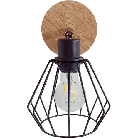 Applique murale DIANA loft en chêne massif 1x diamant STYLISH (1/5)