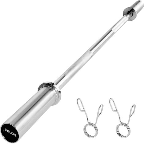 VEVOR Langhantelstange verchromte Zugstange 120 cm mit geriffeltem Griff für Krafttraining Gewichtheben Kniebeugen Kreuzheben Bankdrücken, Hantelstange für 5 cm Hantelscheiben mit 227 kg Tragkraft