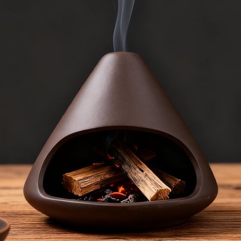 Palo Santo Support, Mini Brûleur d’Encens en Céramique avec Cheminée Bol Brûleur d’Encens pour Bâtons Sauge Cônes ou Bougie Pot Fumigation en Argile Zongzi pour Yoga Méditation DécorMaison (1/5)
