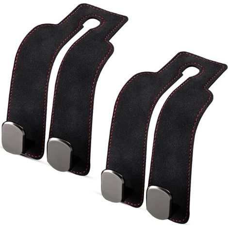 Set of 2 Car Seat Headrest Storage Hooks - Headrest Hooks - Handbag and Bag Hooks, Leather Car Hooks - Set of 2 Hooks (1/5)
