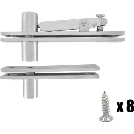 Rotary Hinge, Door Pivot Hinge, Concealed Pivot Door Hinge, Up and Down Pivot Door Hinge, Stainless Steel for Cabinets, Wardrobes (Silver) (1/5)