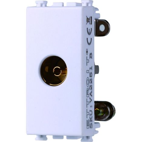 Connettore Presa TV Terminale Femmina Colore Bianco Compatibile Con Vimar Arke (1/3)