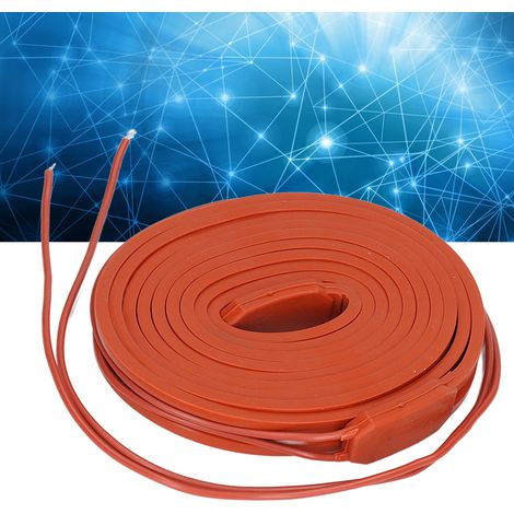 Fil chauffant en silicone flexible étanche 220 V CA 15 x 2000 mm 150 W pour compresseurs de climatiseurs, carters, turbines, échangeurs de chaleur à plaques, fils chauffants de dégivrage, câbles de tr (1/5)