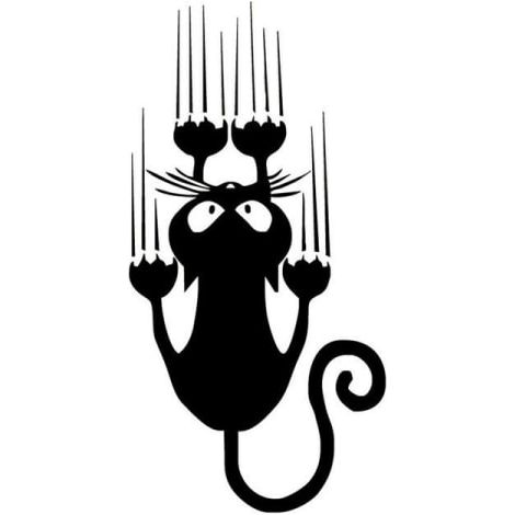 Autocollant chat noir pour voiture, décalcomanie griffe de chat réfléchissante, sticker mural chat imperméable, décoration murale adhésive pour auto et maison (1/3)