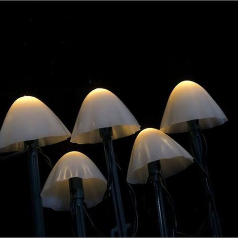 Lampe Solaire - Champignon - 12 Unités - 3,8 M - 8 à 10 H Autonomie - Pour Jardin Extérieur (1/5)