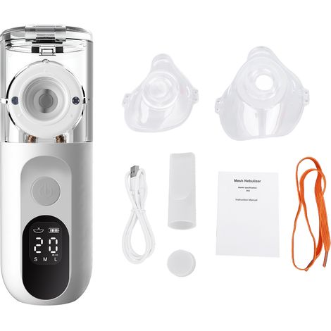 Ortviai Nébuliseur Portable pour Adultes avec Écran LCD, 3 Vitesses, Technologie Mesh Silencieuse, Batterie Rechargeable (1/5)