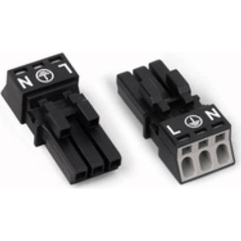 WAGO 890-203 Connettore di alimentazione WINSTA MINI Presa dritta Tot poli: 2 + PE 16 A Nero 1 pz. (1/4)