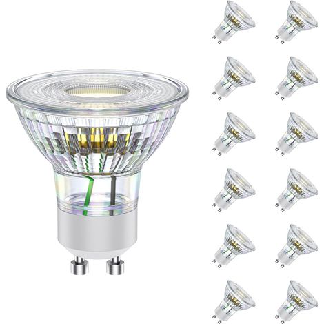 GU10 LED Warmweiss 2.4W Ersetzt 35W Halogen Leuchtmittel, 270 Lumen 2700K Birnen, Abstrahlwinkel 38° Spot, Nicht Dimmbar Ø50xH54mm Reflektor LED Spots 12er-Pack (1/5)