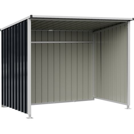 Metal garden shed with reinforcing cross braces, 2.5 m², 204 x 120 x 159 cm, grey (1/3)
