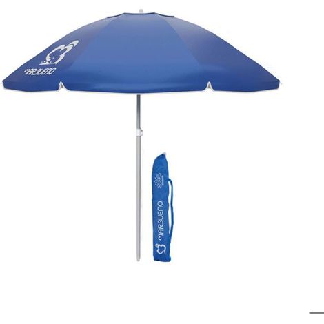 Strandparasol - MARBUENO - 200 cm - Dunkelblau - Nylon & Aluminium - UV-Schutz
