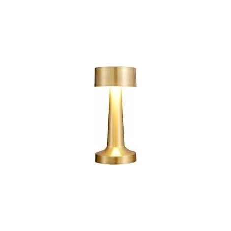 Lampe de table LED sans fil - LED vintage rechargeable - Capteur tactile - Veilleuse - 3 couleurs - Luminosité - Variation - Pour bar, restaurant, chambre à coucher, lampe de chevet Doré (1/5)