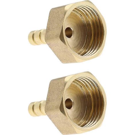 Lot de 2 raccords cannelés femelles en laiton de 6 mm (1/2 pouce) pour tuyau, adaptateurs et coupleurs pour carburant, air, gaz, eau et huile. (1/3)