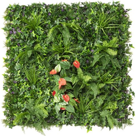 Easycloture – Mur végétal artificiel 1m x 1m Tropical – Résistant aux UV et à l'eau – Pour personnalisation de jardins et terrasses