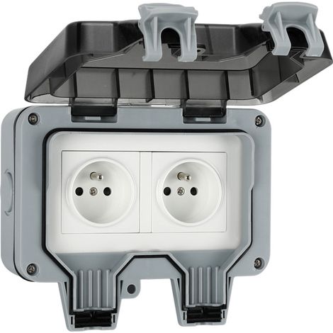 Outdoor Socket French Socket 16A Set of 2 - Gray