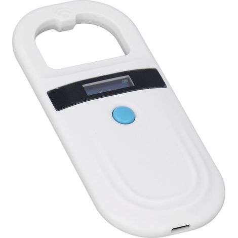 Lecteur de micropuces pour animaux de compagnie avec écran LED, fréquence de rafraîchissement de 134,2 kHz et 125 kHz, capacité de stockage de 256 données, sans fil, compatible avec les puces EMID FDX (1/5)