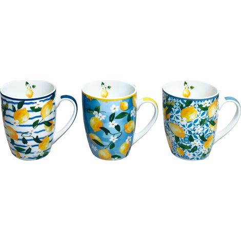 Tasse „Zitronen“ mit Geschenkbox – Porzellantasse, ideal für Geschenke und Küchendekoration