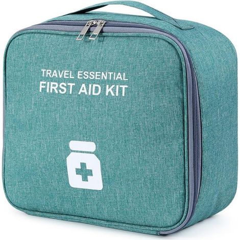 Trousse de premiers secours de voyage, trousse de premiers secours vide, étanche, avec bandoulière, vert