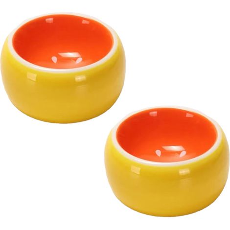 Lot de 2 gamelles, bol nourriture, bol eau, céramique, pour hamster, lapin, cochon d'Inde (1/5)