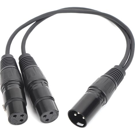 Câble adaptateur Y XLR 1 mâle vers 2 femelles, câble de conversion audio, accessoire pour micro, 3 broches, stéréo, 2 sorties (1/5)