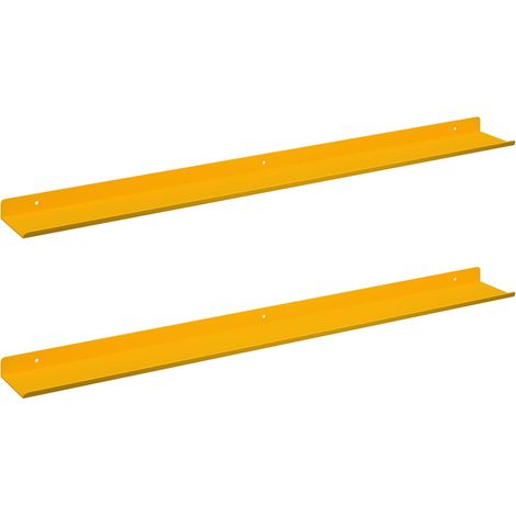Floating Shelf 2 pcs Mustard Yellow 80 x 9 x 2.5 cm Steel vidaXL