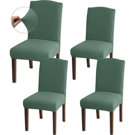 JSSEVN - Juego de 4 fundas elásticas para sillas de comedor, ajuste universal, protectores de silla extraíbles (1/5)