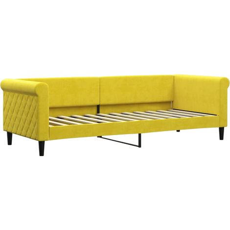 Lit simple,Lit adulte,Lit de repos jaune 80x200 cm velours CFW68612 (1/5)