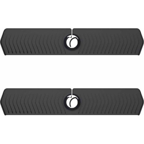 Tapis d'évier universel, protection pour plan de travail, tapis d'évacuation pour évier de cuisine, tapis d'évacuation pour égouttoir de buanderie, noir (1/5)