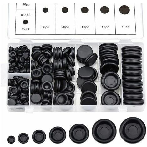 VURAHOME - Kit de 170 rondelles en caoutchouc – 7 tailles de 9 à 30 mm – Résistance à la chaleur et à l'huile – Boîte de rangement transparente - 170Pcs (1/5)