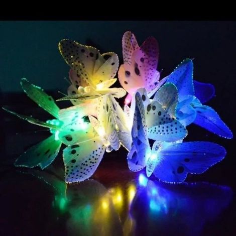 Lichterkette – Schmetterling – 12 LEDs – Solarbetrieben – 3,8 m – Mehrfarbig (1/5)