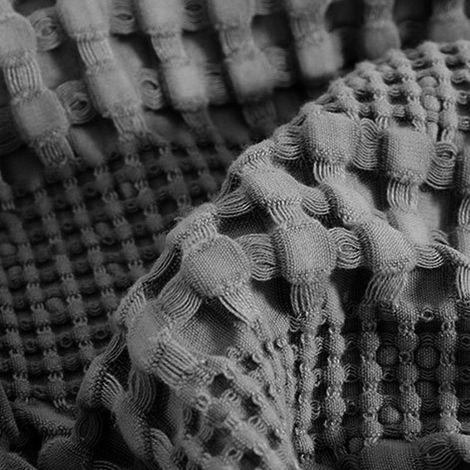 Couverture rafraîchissante en bambou gris - Tissage gaufré - Légère et respirante - 1 pièce - Pour lit queen - Gris foncé (1/5)