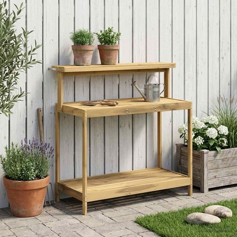 Teenpull – Outdoor Umtopfbank 111,5 x 48,5 x 107 cm Massivholz Akazie Weiß (1/5)