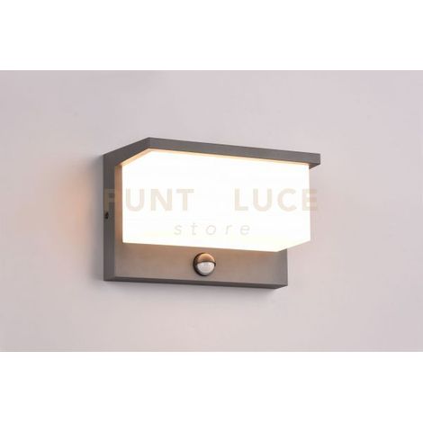 NESTOS APPLIQUE DA ESTERNO FUSIONE ALLUMINIO ANTRACITE A LED 13W 1300lm, 3000K CON SENSORE DI MOVIMENTO L. 23CM IP54