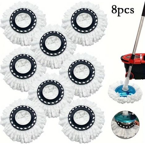 Packung mit 8 Ersatz-Mikrofaserköpfen für den Hurricane Magic Mop 360° drehbaren Wischmopp, einfache Reinigung (1/4)