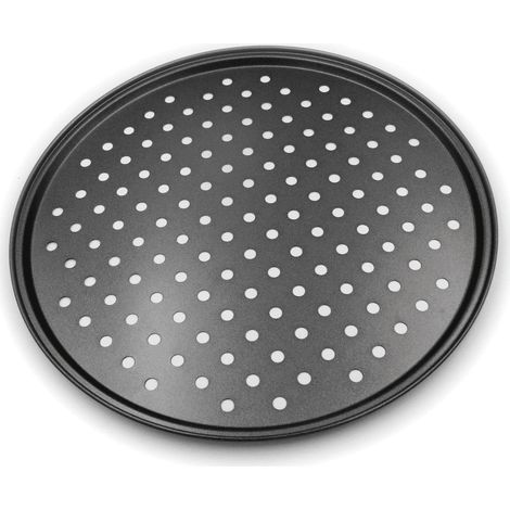 Bandeja Pizza Horno Redonda Antiadherente y Perforada 33 cm Negro (1/3)