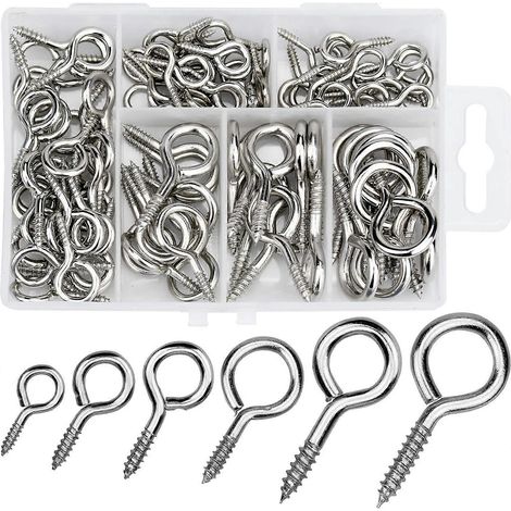 AYSUM Lot de 20 œillets à visser de 8,1 cm (3,2 pouces) en acier inoxydable robuste, pour bois et extérieur. (1/5)