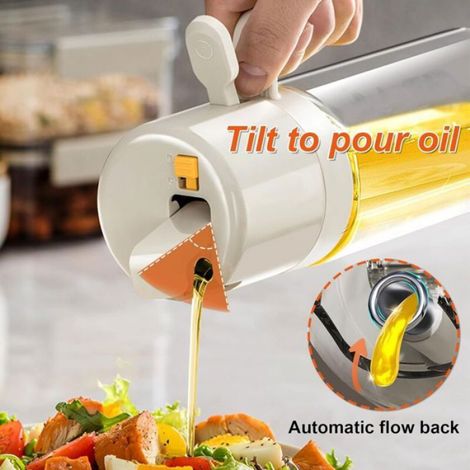 Spray Huile Cuisine Air Fryer 550 ml Pulverisateur Huile Cuisine Verre Spray Huile dolive Beige (1/4)