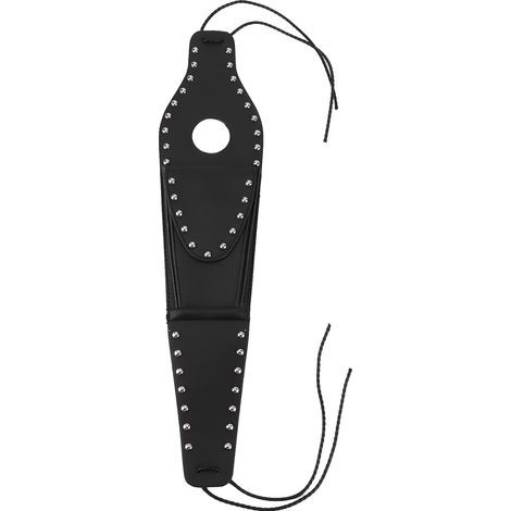 Tankdeckel-Abdeckung mit PU-Ledertasche, passend für XL 883 1200 48, silberne Nietenkante (1/5)