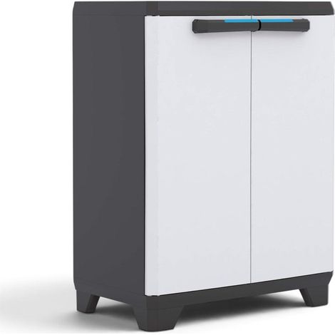 Armadio linear basso in resina resistente lucchettabile con 2 ante e 1 ripiano regolabile KETER (1/5)