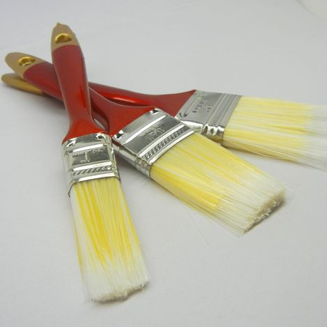 Ensemble of 3 pinceaux à peinture en nylon à Manche en plastic rouge foncé, for the dépoussiérage and the nettoyage of the pinceaux. (1/3)