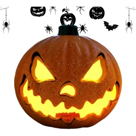 Lumières de d'Halloween pour décoration d'intérieur et Citrouille lumineuse décoration d'intérieur ou d'extérieur pour porche, maison, appartement, ferme, salon, fête, bureau (1/5)