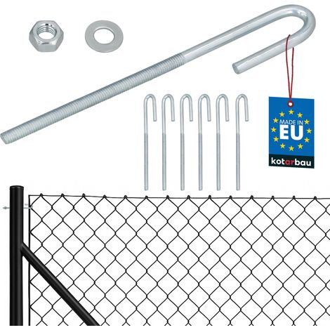 KOTARBAU® Lot de 6 Tendeur Grillage M6, Tendeur Cable pour Clôture, Acier Galvanisé, Crochet Fileté avec Écrou et Rondelle, Tendeur Fil de Fer, Argenté, Ouvert (1/5)
