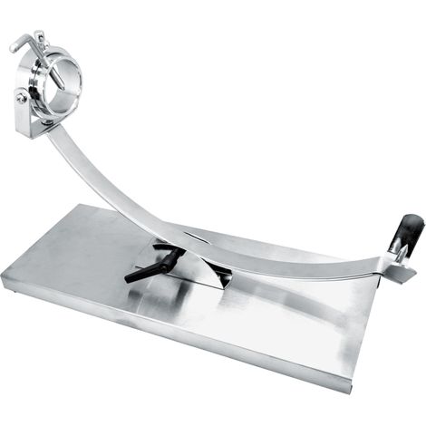 Nerthus FIJ 1233 portaprosciutto basculante con testa girevole acciaio inox supporto per tagliare prosciutto e spalla (1/2)