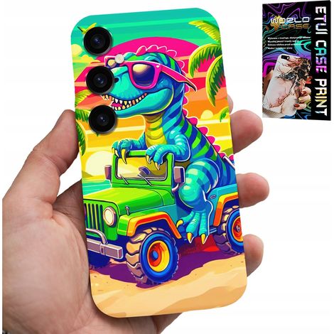Custodia per Samsung Galaxy M55 5G - motivo dinosauro su camion per bambini (1/5)