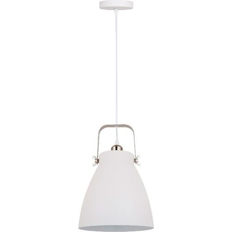 Suspension Plafonnier E27 Fbright Design Moderne Blanc & Nickel, Ajustable - Fbright