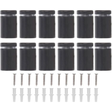 Lot de 12 vis d'entretoise en acier inoxydable pour fixation murale de panneaux publicitaires. (1/5)