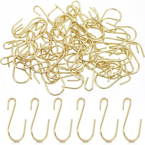 60 kleine, goldplattierte S-förmige Haken aus Edelstahl, für DIY-Projekte, Bastelarbeiten und Schmuckherstellung.